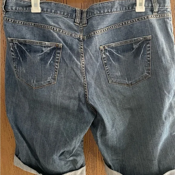 a.n.a Blue Denim Boyfriend Shorts - Picture 7 of 8